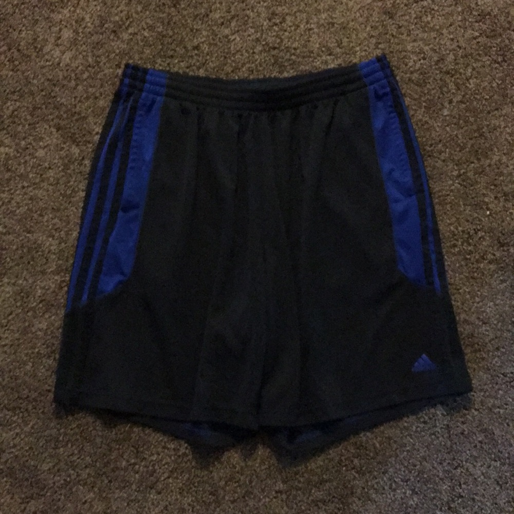 Men’s blue and black adidas shorts